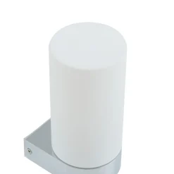 Lucande Basolo vegglampe til bad, krom, høyde 17,2 cm, glass| Vegglamper