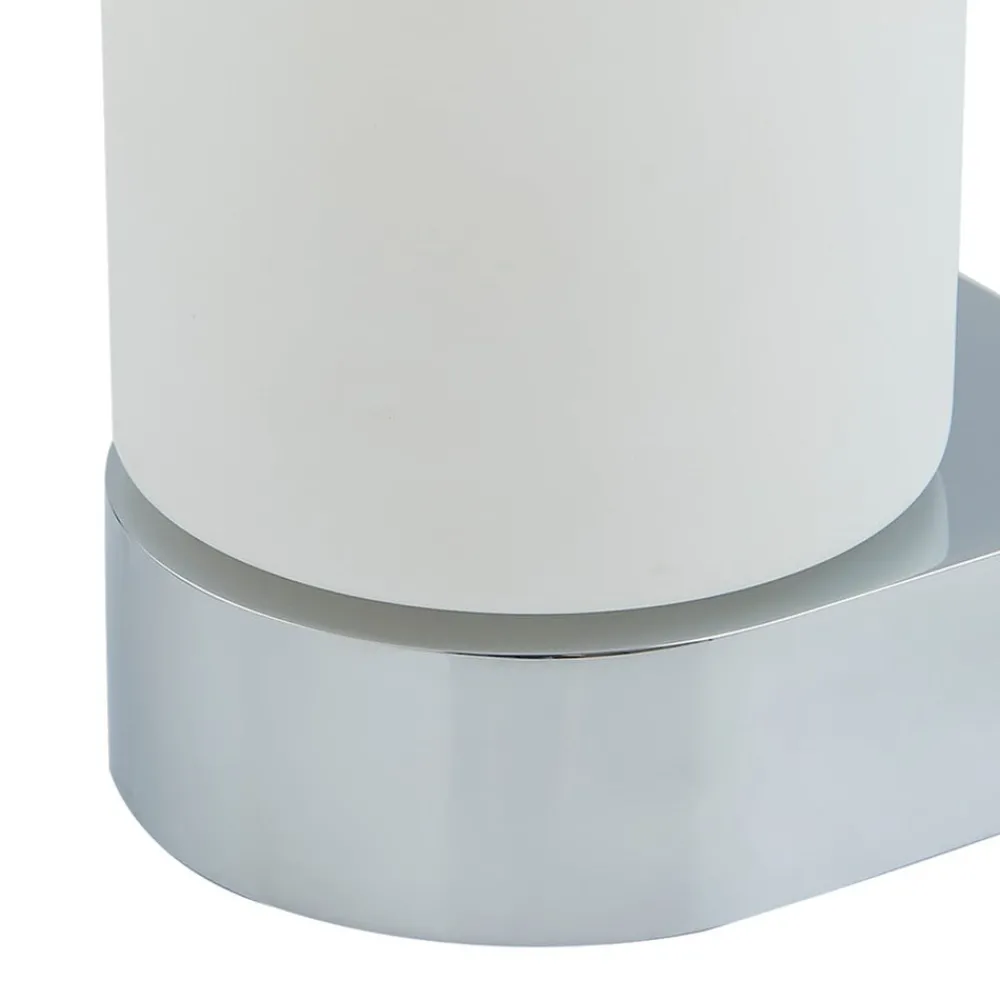 Lucande Basolo vegglampe til bad, krom, høyde 17,2 cm, glass| Vegglamper