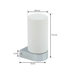 Lucande Basolo vegglampe til bad, krom, høyde 17,2 cm, glass| Vegglamper