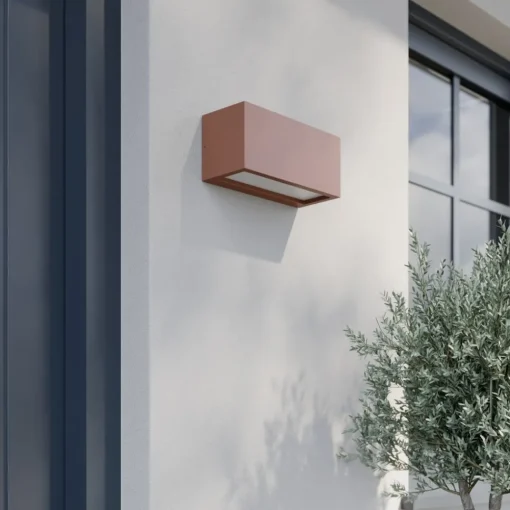 Lucande Bente utendørs vegglampe, rustfarget, aluminium, 11 cm Clearance