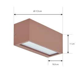 Lucande Bente utendørs vegglampe, rustfarget, aluminium, 11 cm Clearance