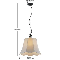 Lucande Binta hengelampe, 1 lyskilde, sølvgrå New