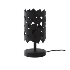 Lucande bordlampe Aeloria, svart, jern, Ø 12 cm, E27| Bordlamper