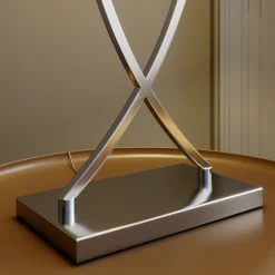 Lucande bordlampe Evaine, krom/hvit, metall, 66 cm, E27 Sale