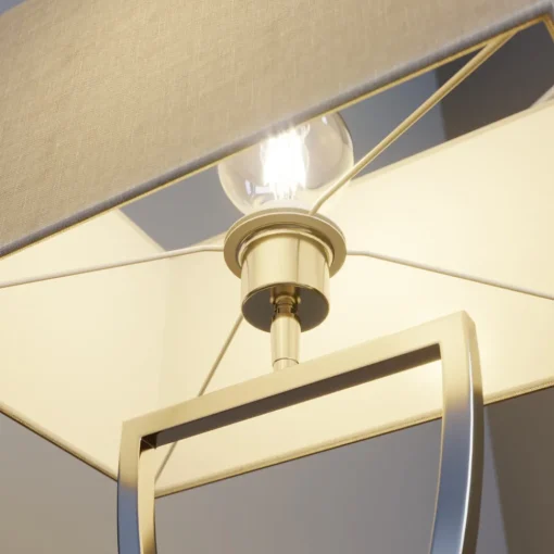 Lucande bordlampe Evaine, krom/hvit, metall, 66 cm, E27 Sale