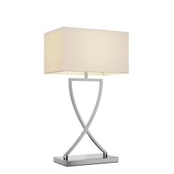 Lucande bordlampe Evaine, krom/hvit, metall, 66 cm, E27 Sale