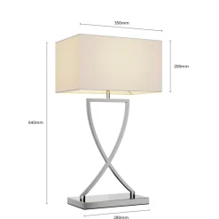 Lucande bordlampe Evaine, krom/hvit, metall, 66 cm, E27 Sale