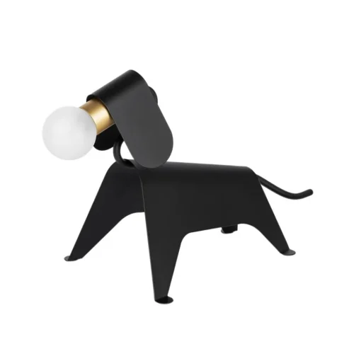 Lucande bordlampe Idalina, hund, svart, jern, 41 cm| Bordlamper