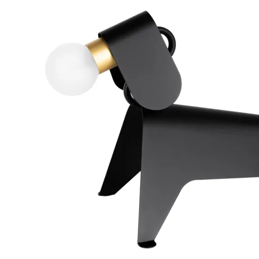Lucande bordlampe Idalina, hund, svart, jern, 41 cm| Bordlamper