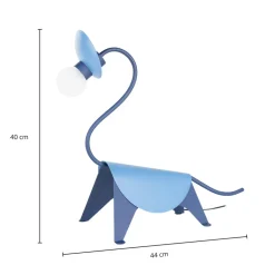 Lucande bordlampe Idalina, Dino, blå, stål, 44 cm Online