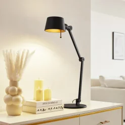 Lucande bordlampe Silka, svart, metall, 93,5 cm høy Hot