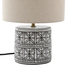 Lucande bordlampe Thalorin, 36,5 cm, svart/hvit, keramikk New
