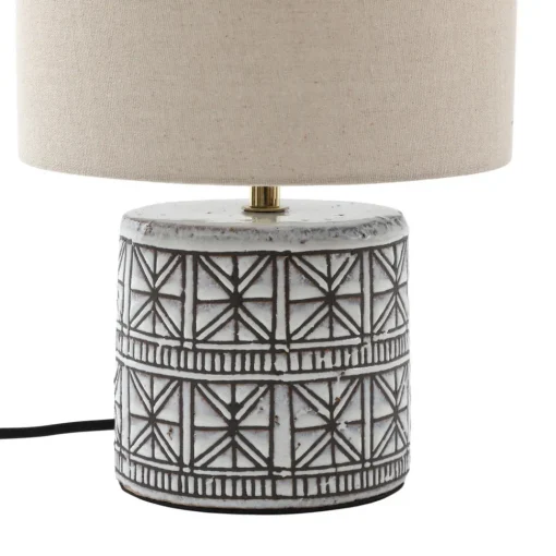 Lucande bordlampe Thalorin, 36,5 cm, svart/hvit, keramikk New
