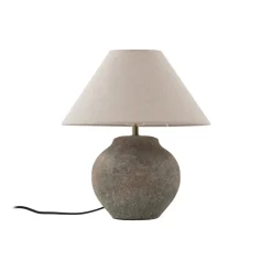 Lucande bordlampe Thalorin, høyde 39 cm, brun, keramikk| Bordlamper