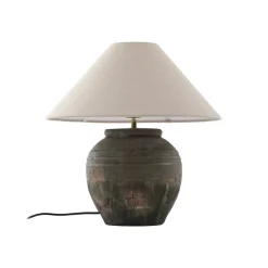 Lucande bordlampe Thalorin, høyde 46 cm, grå, keramikk Online