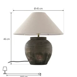 Lucande bordlampe Thalorin, høyde 46 cm, grå, keramikk Online