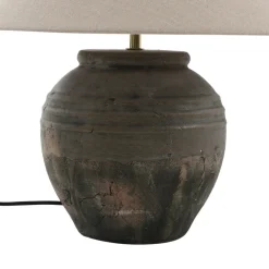 Lucande bordlampe Thalorin, høyde 46 cm, grå, keramikk Online