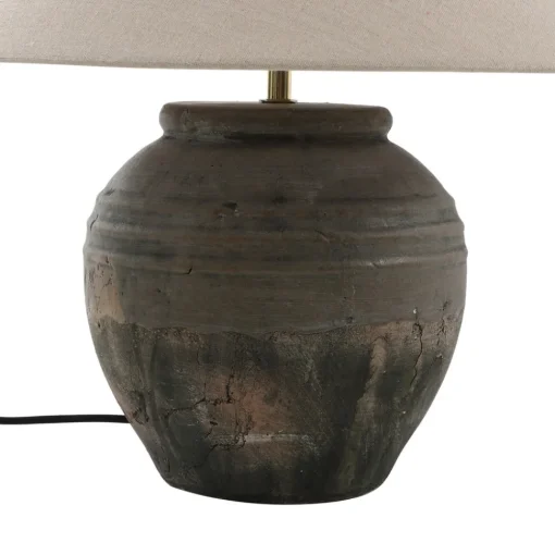 Lucande bordlampe Thalorin, høyde 46 cm, grå, keramikk Online