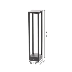 Lucande Carlota LED-veilampe, antrasitt, 65 cm, metall| Led-Utendørs|Terrassebelysning