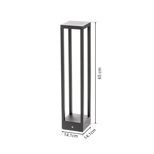 Lucande Carlota LED-veilampe, antrasitt, 65 cm, metall| Led-Utendørs|Terrassebelysning