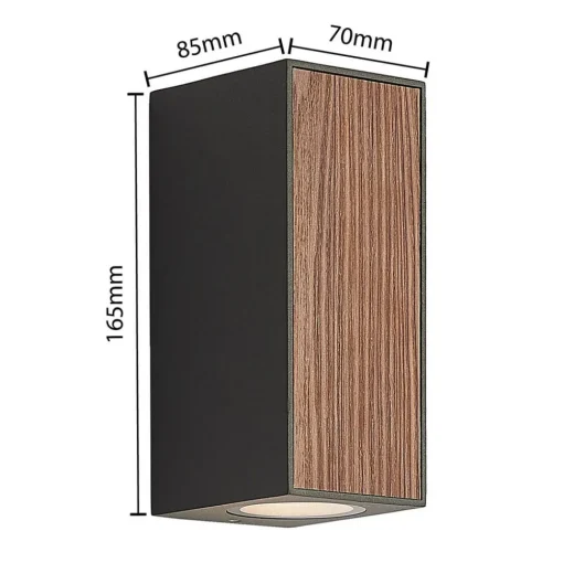 Lucande Cimala utendørs vegglampe 2xGU10 h. 16,5cm| Vegglamper Utendørs