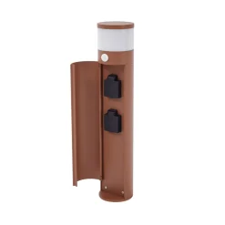Lucande Corban sokkellampe, rust, sensor, stikkontakter, IP44 Online