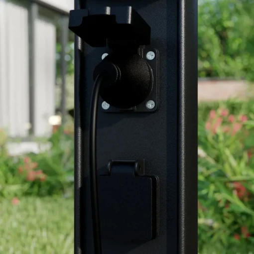 Lucande Corban sokkellampe, grå, stikkontakter, G9, IP44| Sokkellamper Med Sensor|Terrassebelysning