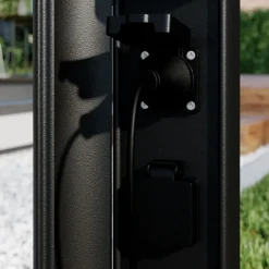 Lucande Corban sokkellampe, grå, dør, stikkontakter, G9, IP44 Hot