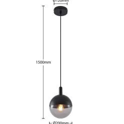 Lucande Dustian pendellampe, glasskule| Pendellamper