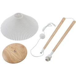 Lucande Ellorin gulvlampe, hvit, tre, Ø 47,5 cm, E27| Gulvlamper