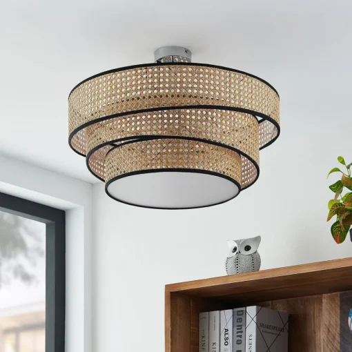 Lucande Elowen taklampe, Ø 56 cm, rotting, bambus Hot