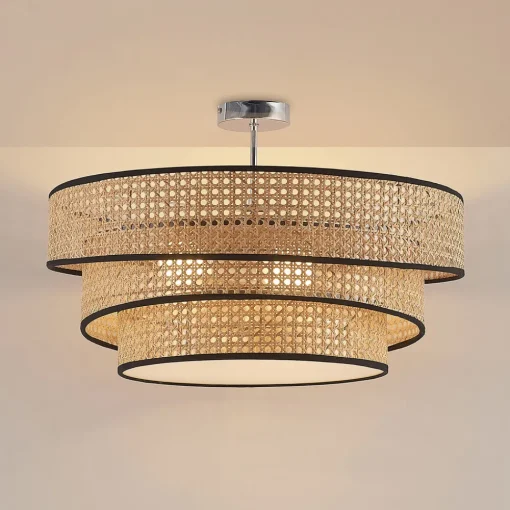 Lucande Elowen taklampe, Ø 56 cm, rotting, bambus Hot