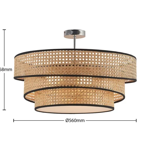 Lucande Elowen taklampe, Ø 56 cm, rotting, bambus Hot