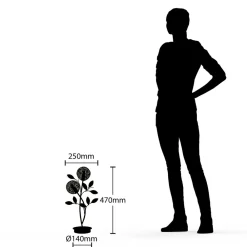 Lucande Evory bordlampe, 48 cm, 2 lyskilder, svart/gull, G9