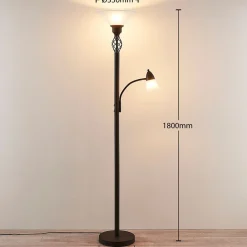 Lucande Gulvlampe Dunja, hvit/rust, metall, leselampe Best