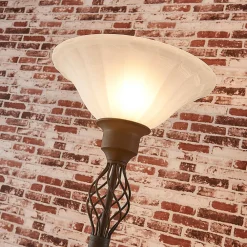 Lucande Gulvlampe Dunja, hvit/rust, metall, leselampe Best