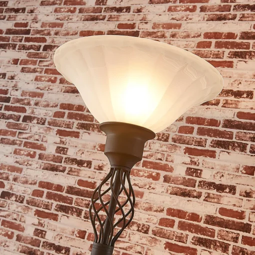 Lucande Gulvlampe Dunja, hvit/rust, metall, leselampe Best