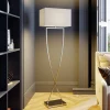Lucande gulvlampe Evaine, krom/hvit, metall, 157 cm, E27| Gulvlamper
