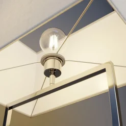 Lucande gulvlampe Evaine, krom/hvit, metall, 157 cm, E27| Gulvlamper