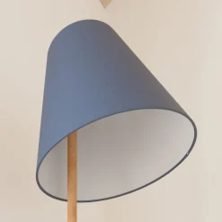 Lucande gulvlampe Jinda, blå, tre, stoff, 160 cm, E27 Clearance