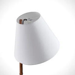 Lucande gulvlampe Jinda, hvit, tre, stoff, 160 cm, E27| Gulvlamper