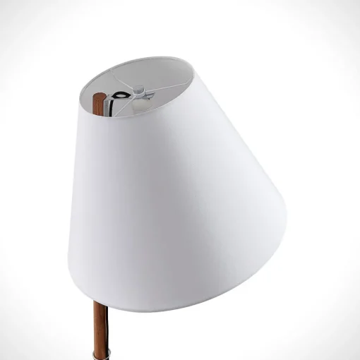 Lucande gulvlampe Jinda, hvit, tre, stoff, 160 cm, E27| Gulvlamper