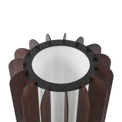 Lucande Gulvlampe Juneta, 75 cm, brun, tre, tekstil| Gulvlamper