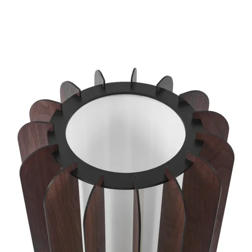 Lucande Gulvlampe Juneta, 75 cm, brun, tre, tekstil| Gulvlamper