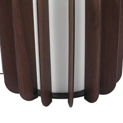 Lucande Gulvlampe Juneta, 75 cm, brun, tre, tekstil| Gulvlamper