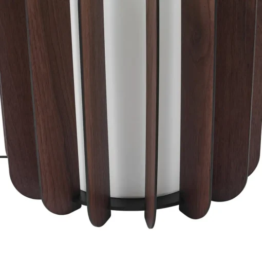 Lucande Gulvlampe Juneta, 75 cm, brun, tre, tekstil| Gulvlamper
