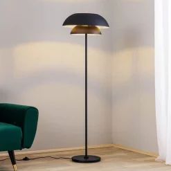 Lucande gulvlampe Kellina, 151 cm, svart, metall, E27| Gulvlamper
