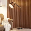 Lucande gulvlampe Marvaine, svart/gullfarget, justerbar| Gulvlamper