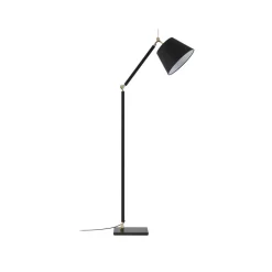 Lucande gulvlampe Marvaine, svart/gullfarget, justerbar| Gulvlamper
