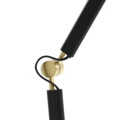 Lucande gulvlampe Marvaine, svart/gullfarget, justerbar| Gulvlamper